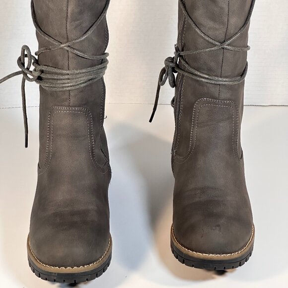 LADIES SIZE 8 GRAY BOOTS - Picture 12 of 16